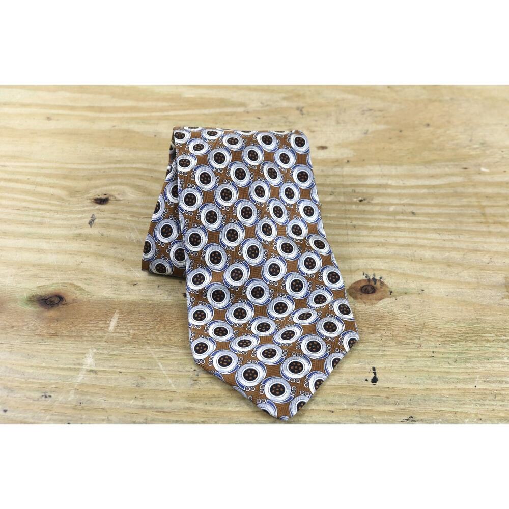 Valentino Tie Silk Geometric Abstract Print Multicolor Italy